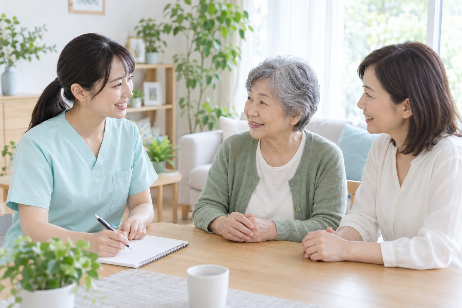 ご本人・ご家族と支援者が相談するイメージ写真